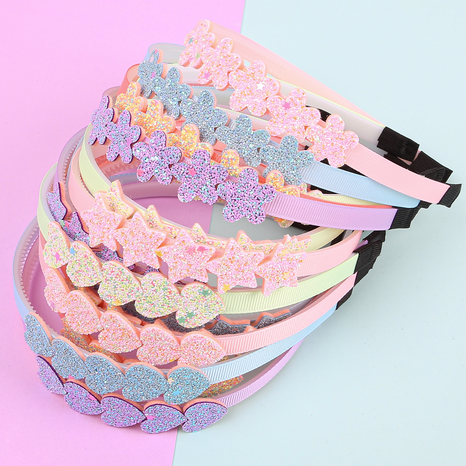 Leatherwork Pony - 5PCS Glitter Star Headbands Girls Sparkly
