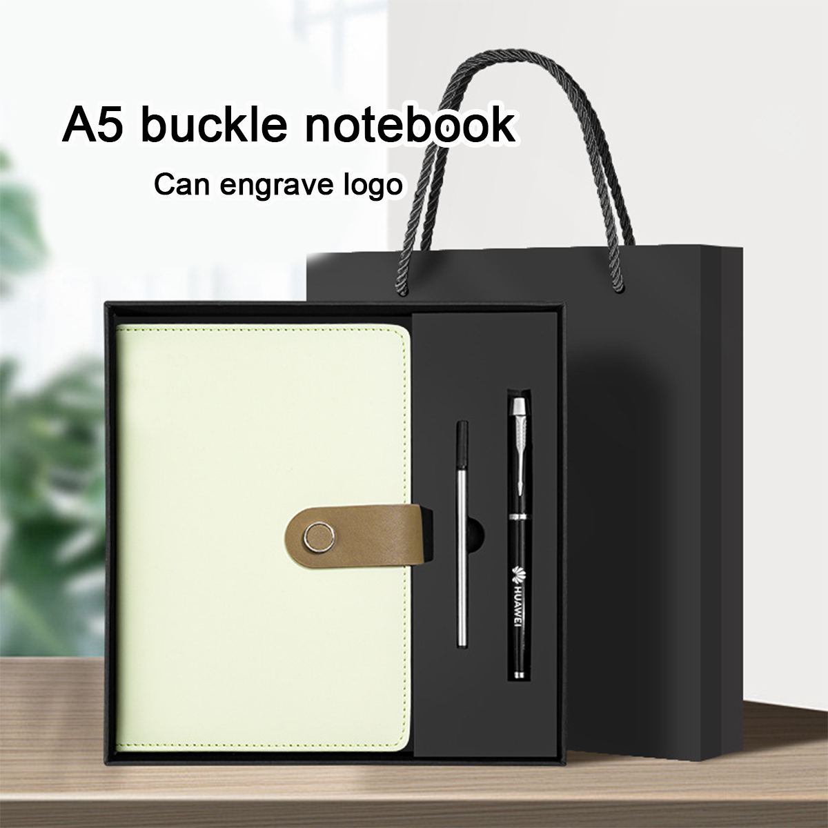 Leatherwork Books - (Can Engrave Logo) A5 Leather Buckle