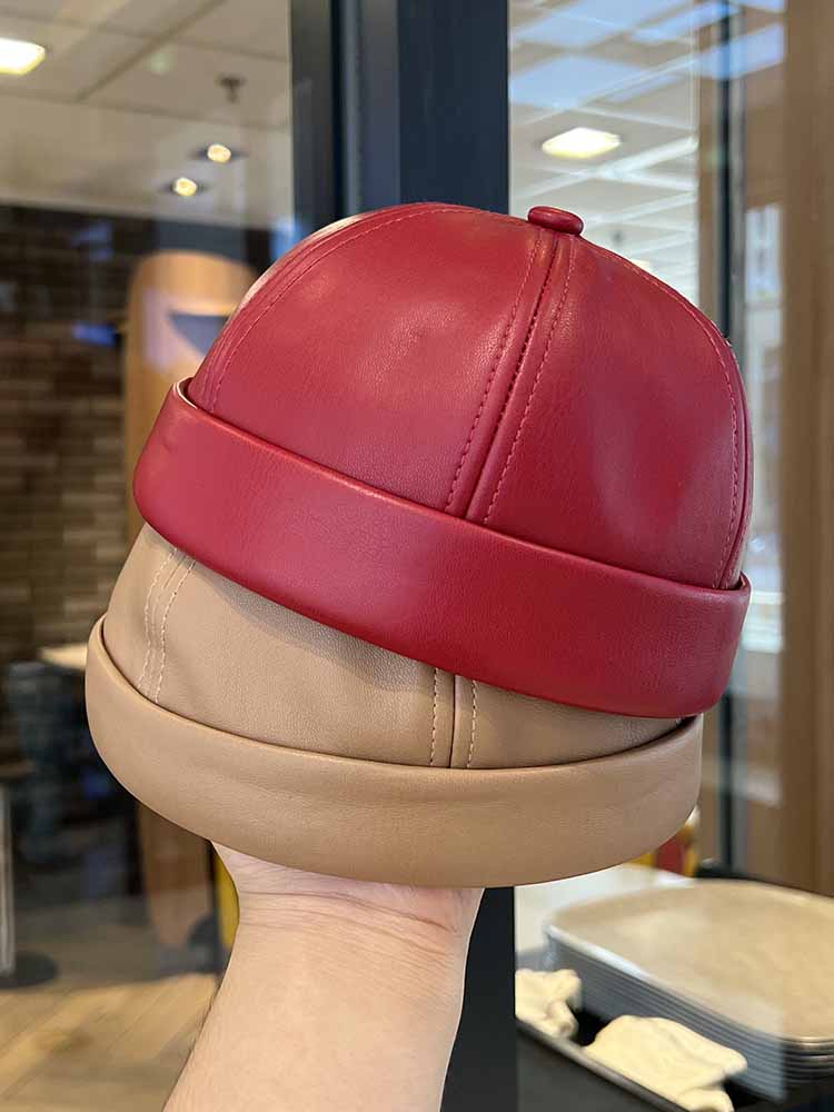 Leather Work Hat - Spring and summer vintage leather landlord