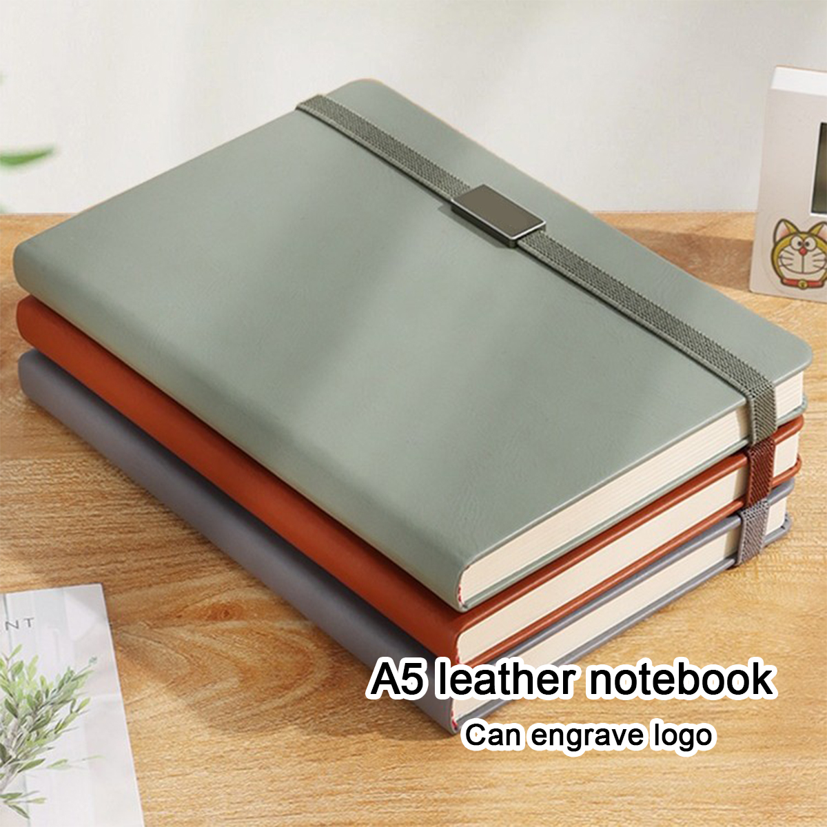 Leatherwork Books - (Can Engrave Logo) A5 Leather Business