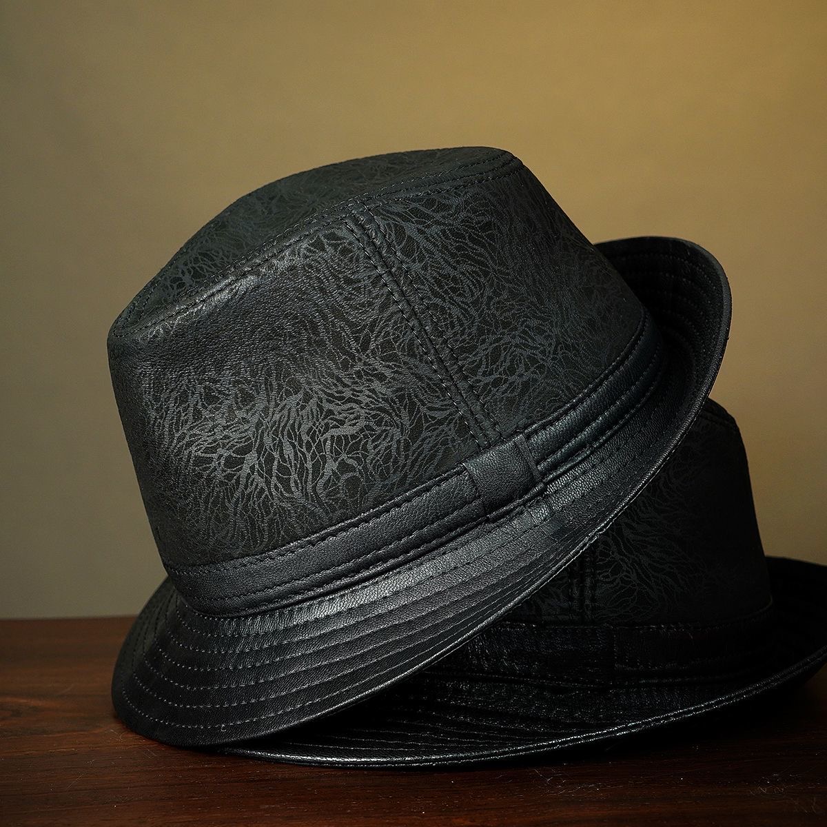 Leather Work Hat - Shows Gentleman Retro High Quality Genuine