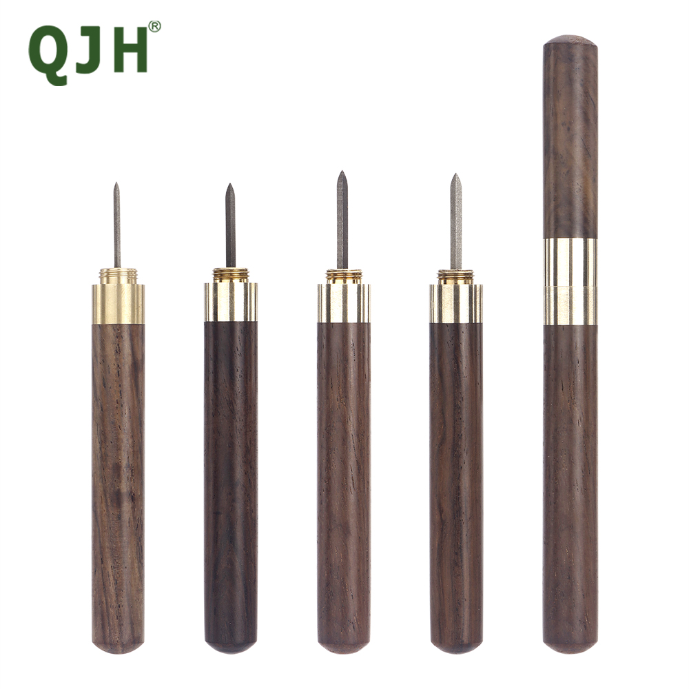 Leatherwork Needles - 1Pcs Brass Diamond Shape Wood Handle