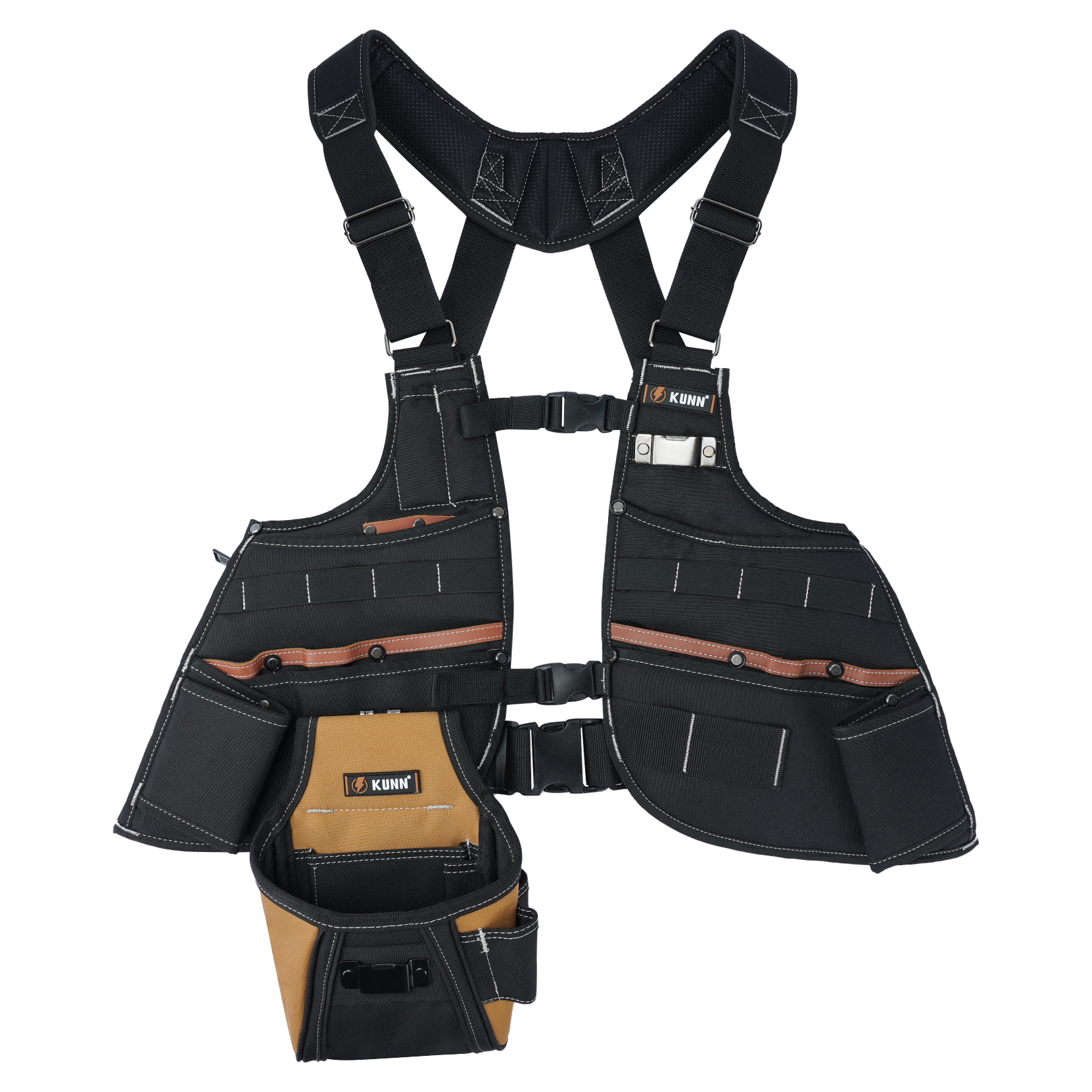 Leather Work Vest - KUNN Leather Tool Vest for Men