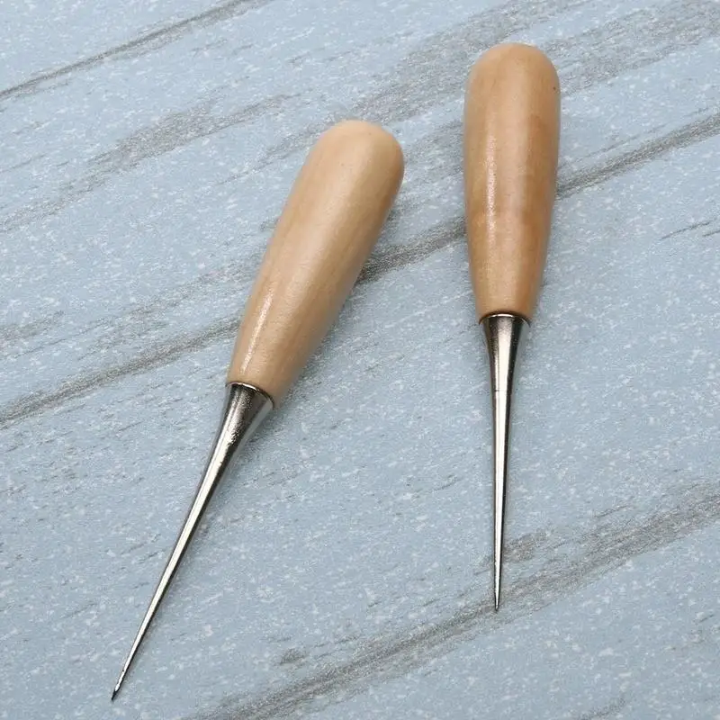 Leatherwork Needles - 2/3Pcs/Pack Leather Sewing Awl with Wooden