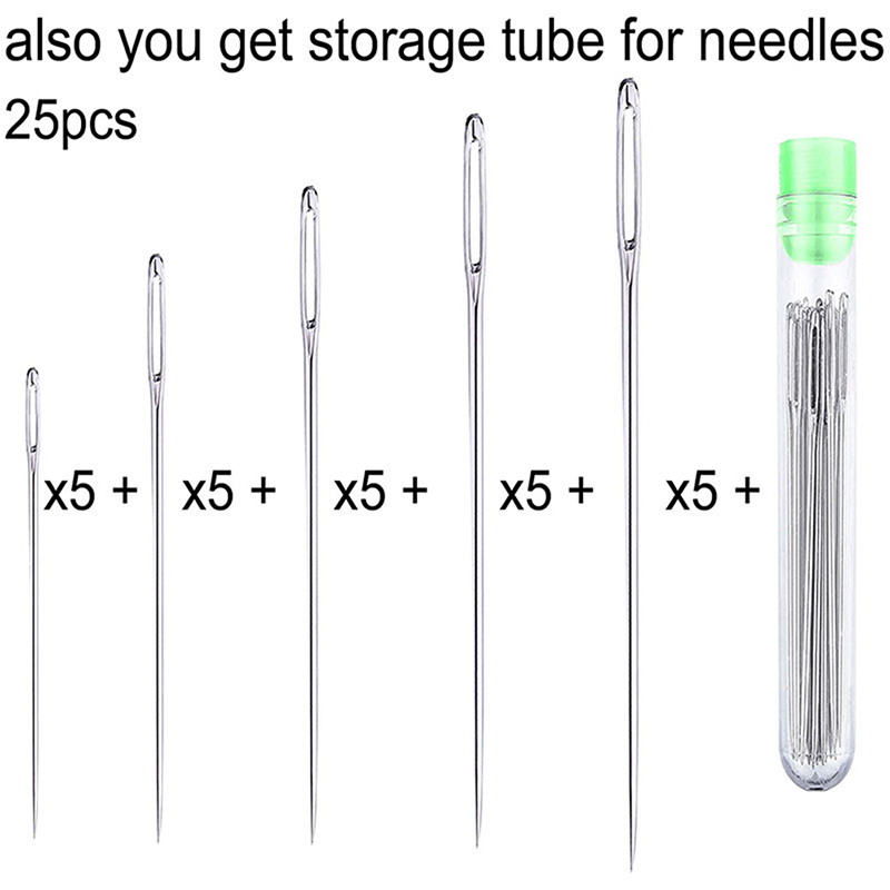 25Pcs Large-Eye Hand-Sewing Ne - Leatherwork Needles 评论和价格