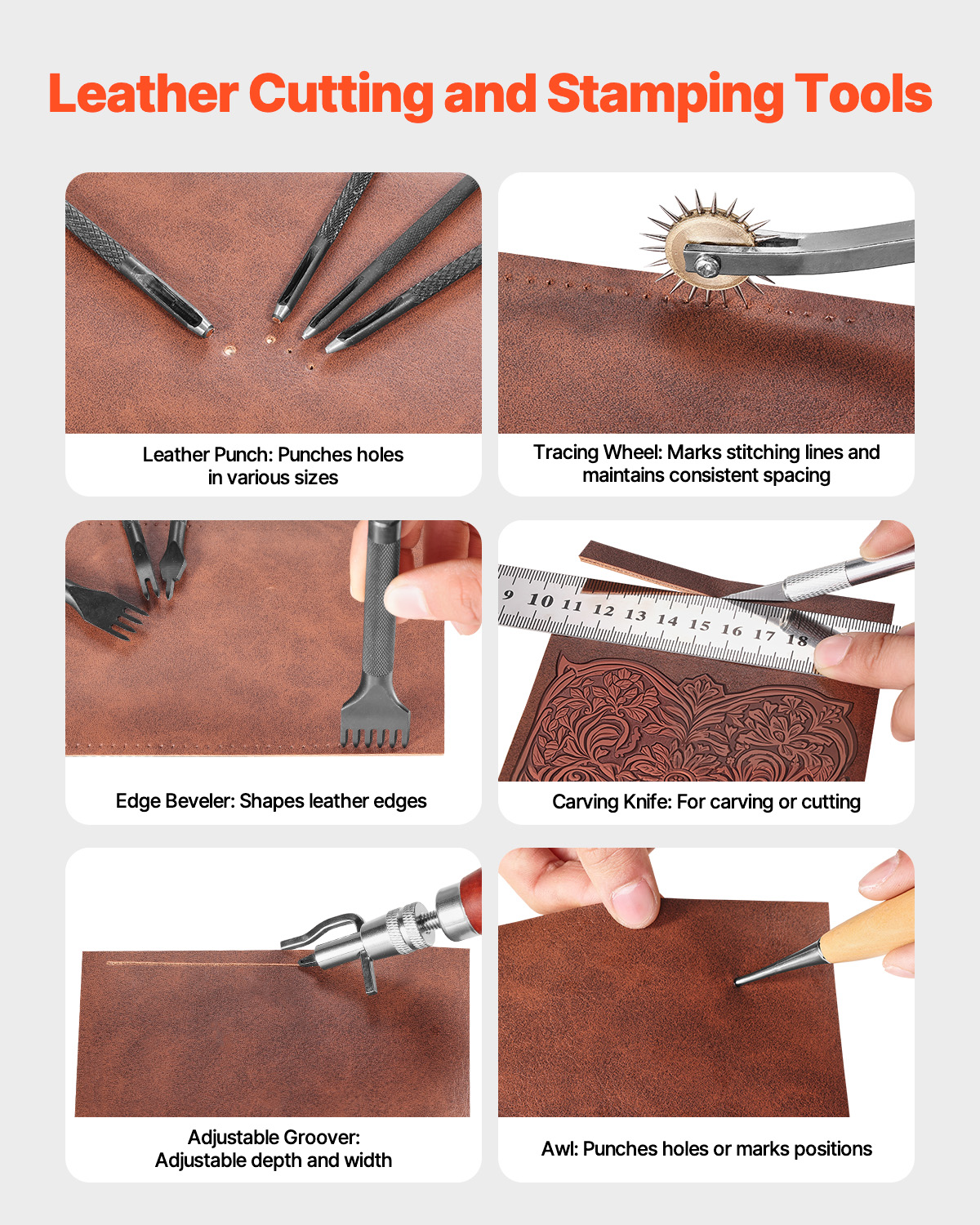 SucceBuy 38/59/61/72/92PCs Lea - Leather Work Organiser 评论和价格