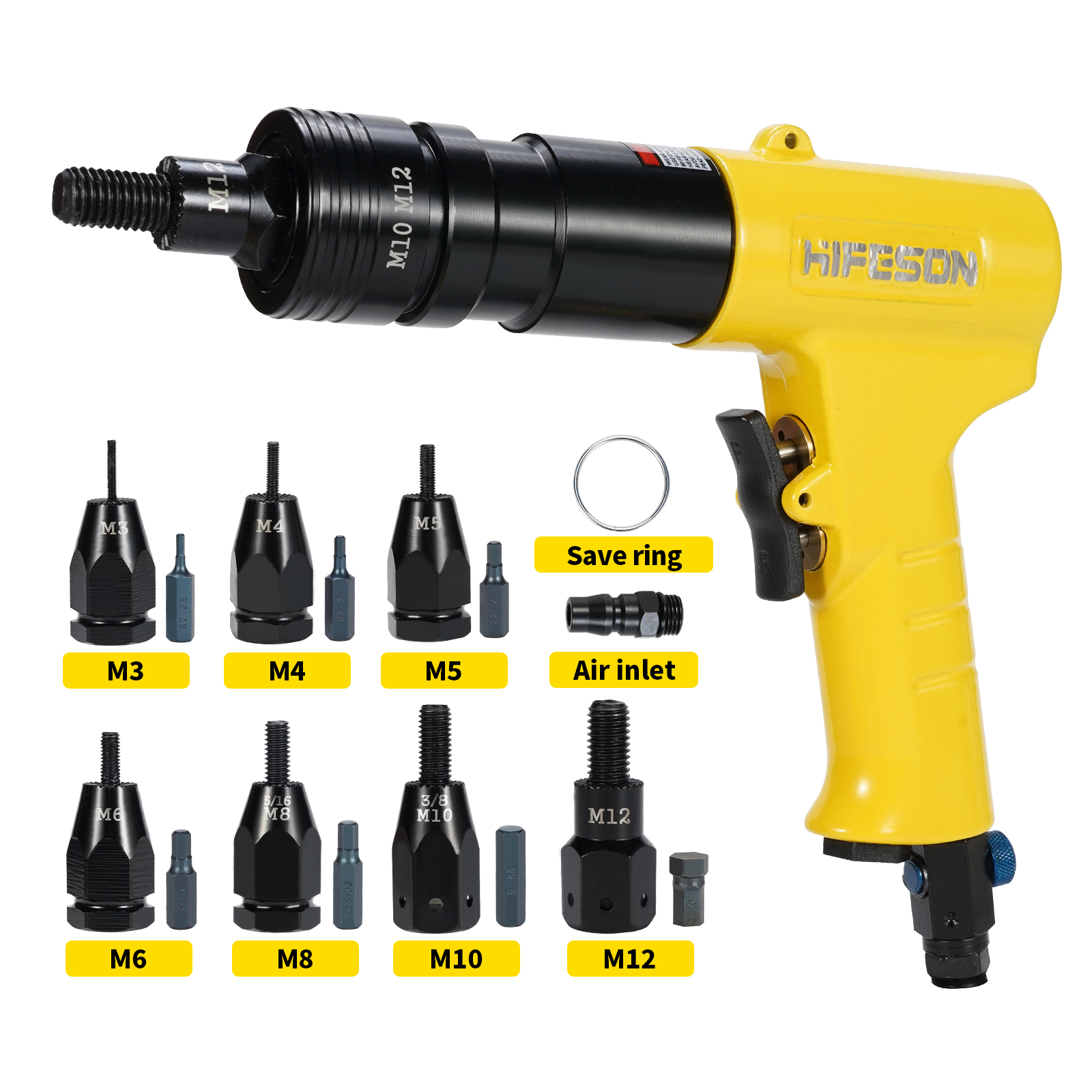 HIFESON Pneumatic Rivet Nut Gu - Rivet Setter Tool 评论和价格