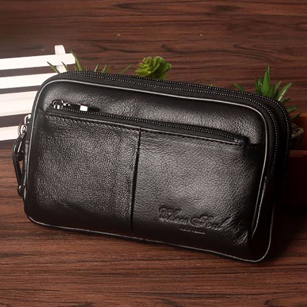 Men Clutch Waist Pack Bag Cell - Leatherwork Wallet 评论和价格