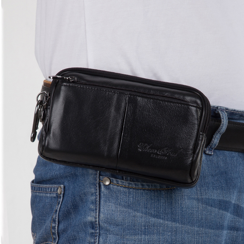 Men Clutch Waist Pack Bag Cell - Leatherwork Wallet 评论和价格