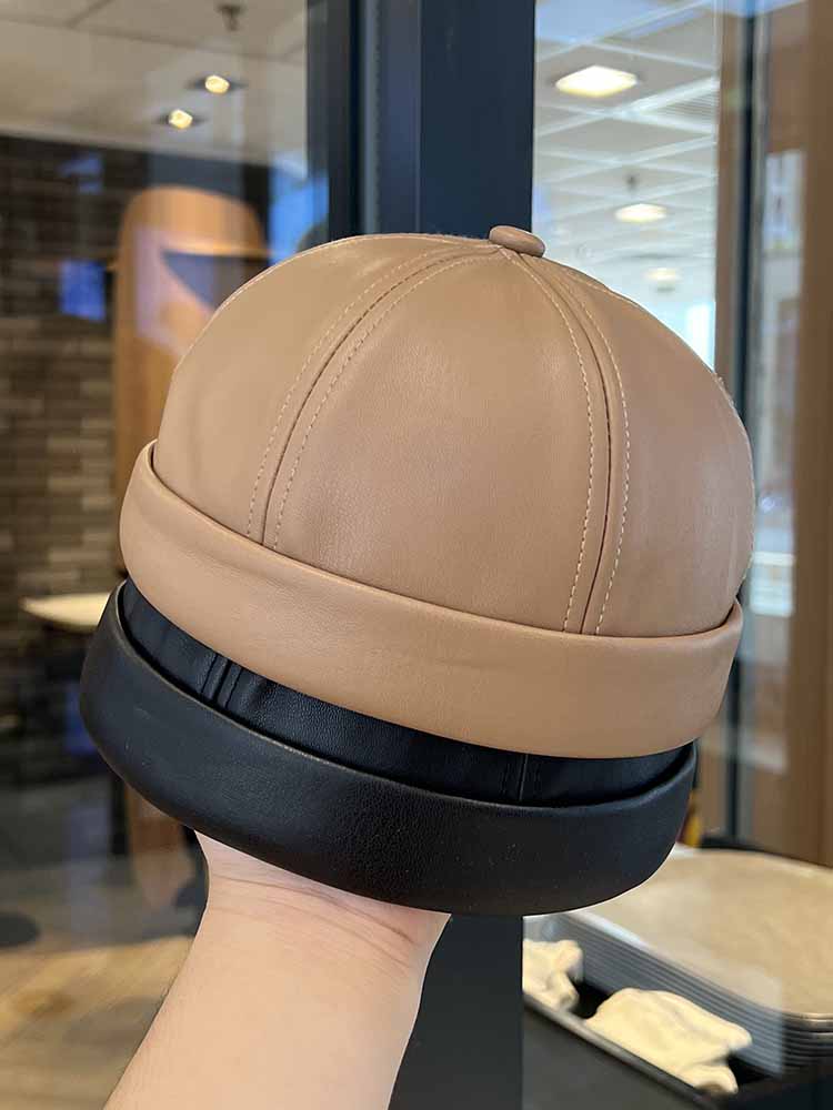 Spring and summer vintage leat - Leather Work Hat 评论和价格