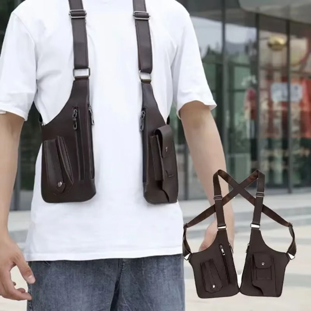 Retro Anti-theft Storage Vest  - Leather Work Vest 评论和价格