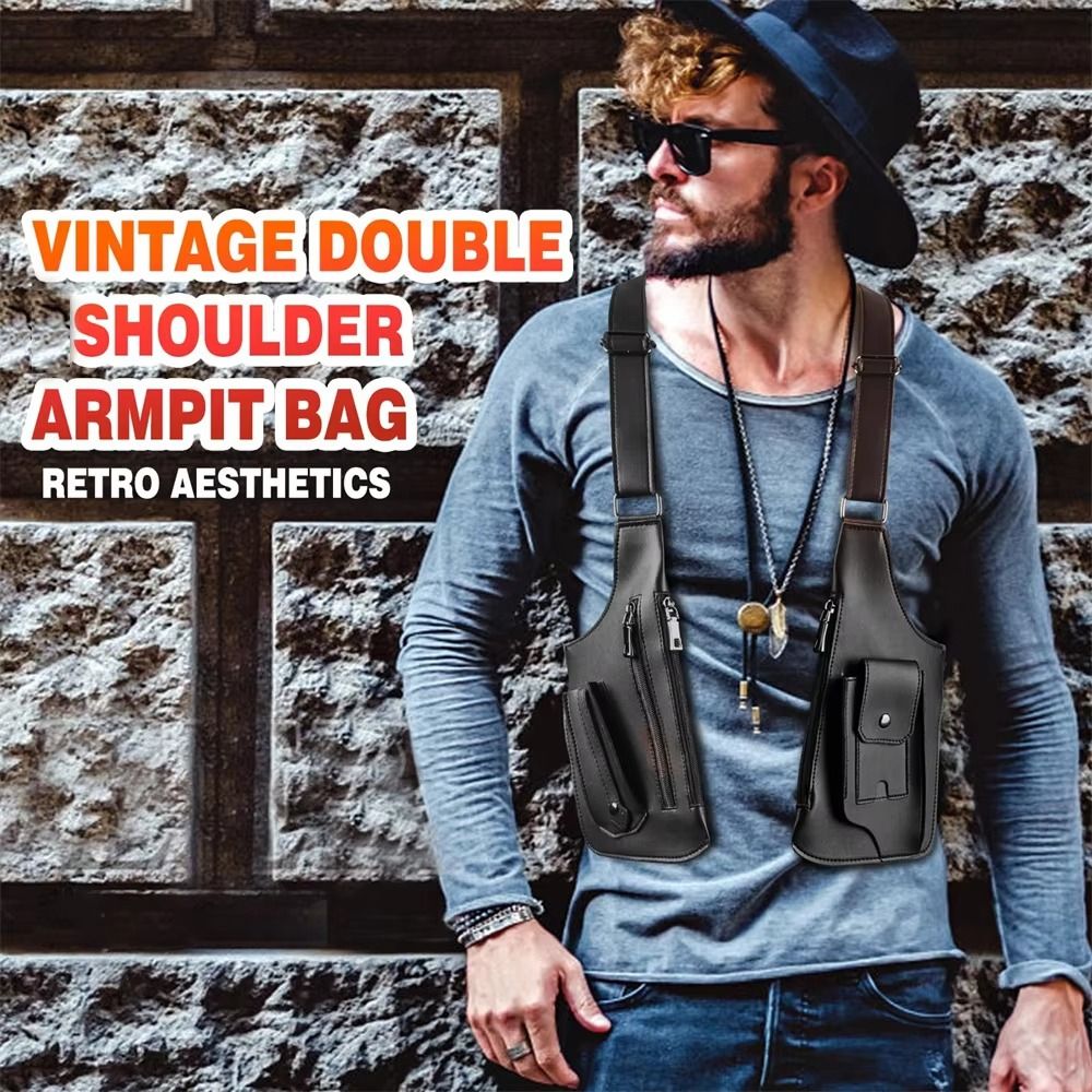 Retro Anti-theft Storage Vest  - Leather Work Vest 评论和价格