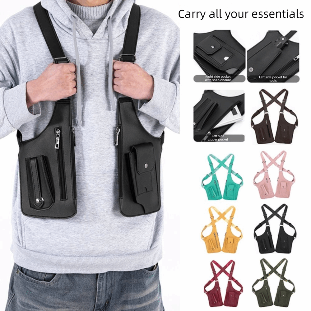 Retro Anti-theft Storage Vest  - Leather Work Vest 评论和价格