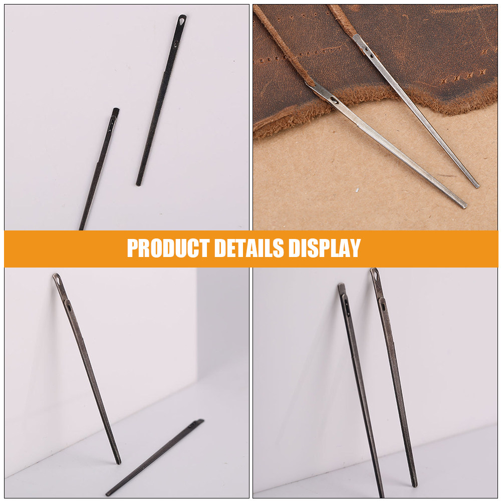 2Pcs Sewing Needles Steel Leat - Leatherwork Needles 评论和价格