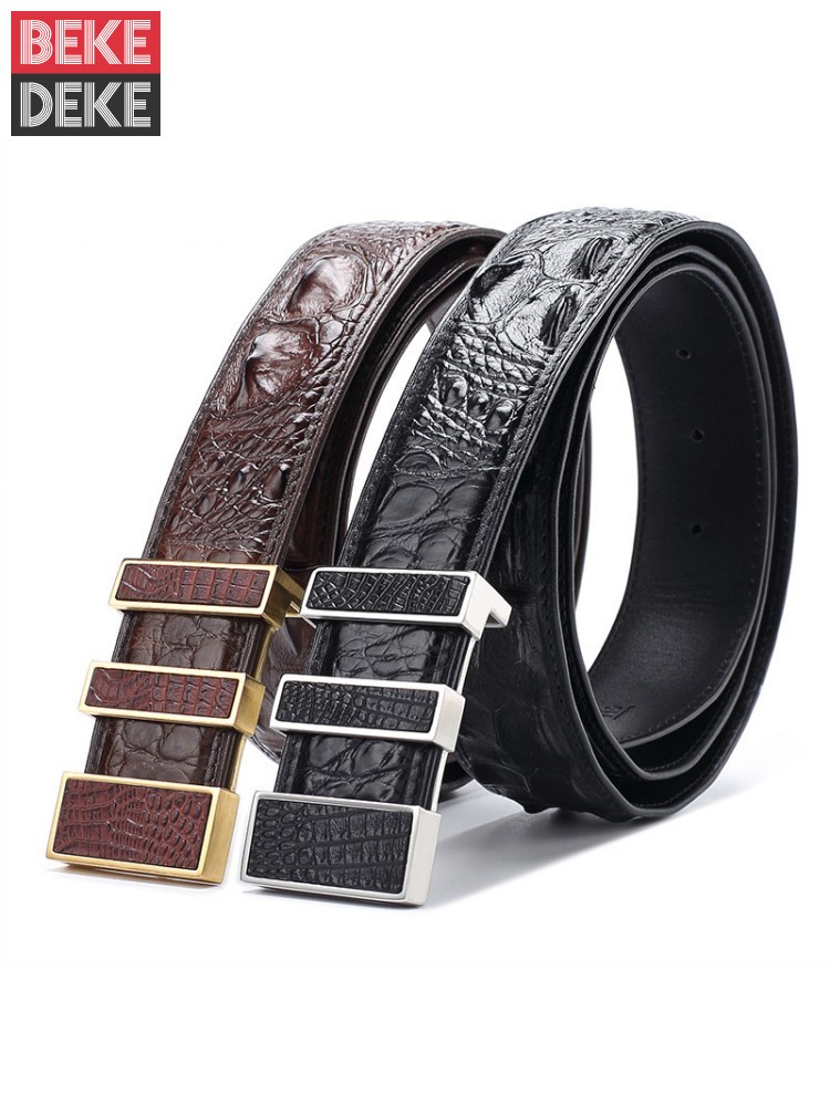 High Quality Men Crocodile Gen - Leather Works Belt 评论和价格