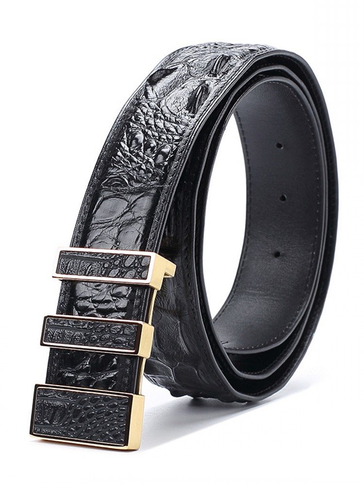 High Quality Men Crocodile Gen - Leather Works Belt 评论和价格