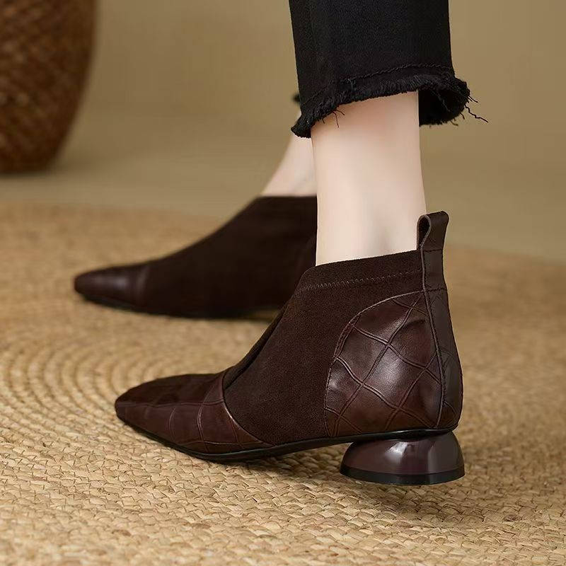 French Soft Leather Booties Wo - Leatherwork In French 评论和价格