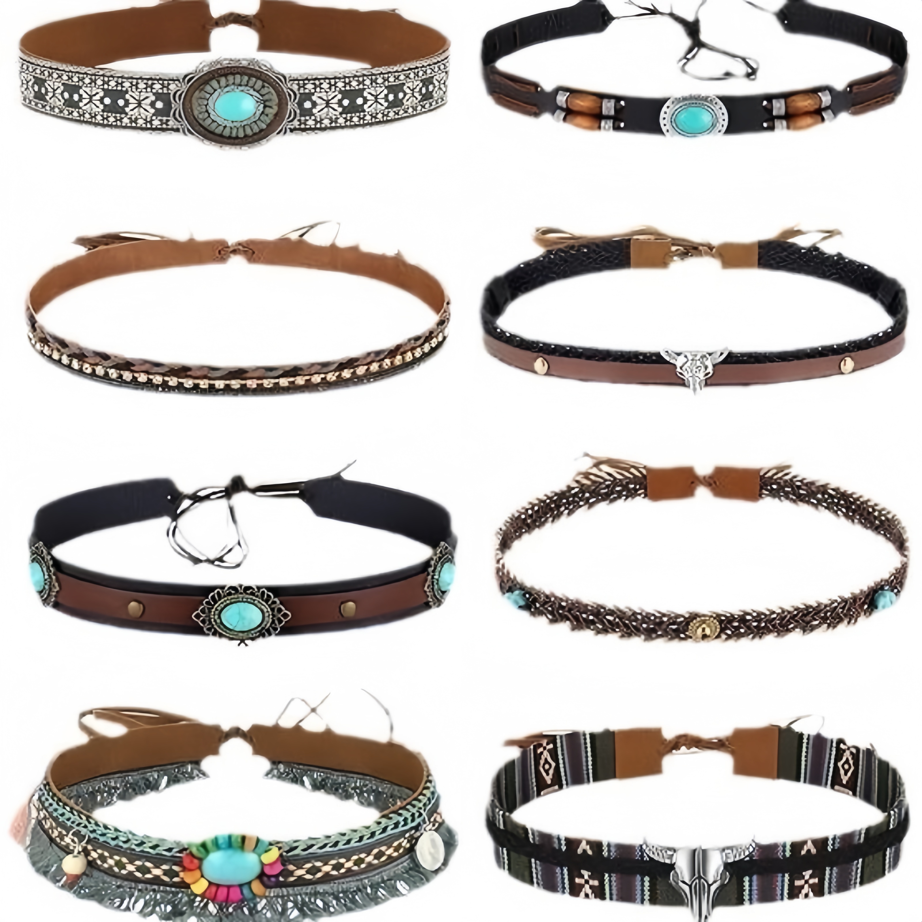 Retro Ethnic Style Belt, Headb - Leather Work Hat 评论和价格