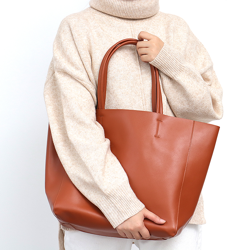 Minimalist Big Tote Bag Women  - Leatherwork Workshop 评论和价格