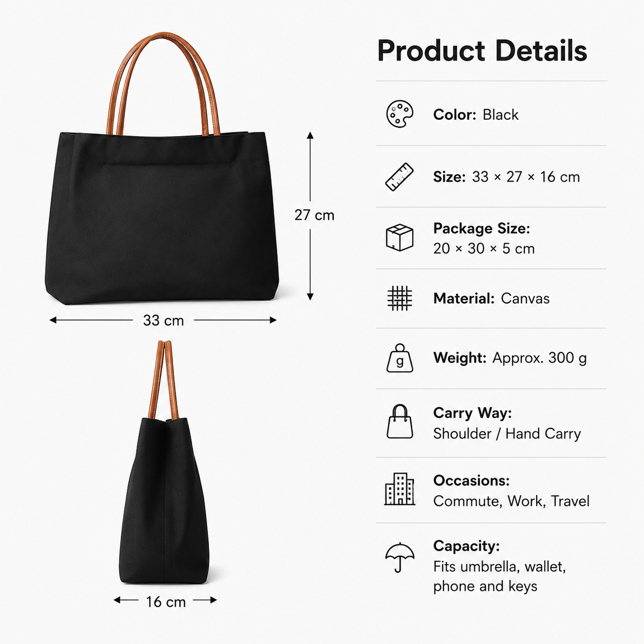 Women’s Canvas Tote Bag with P - Leatherwork Workshop 评论和价格