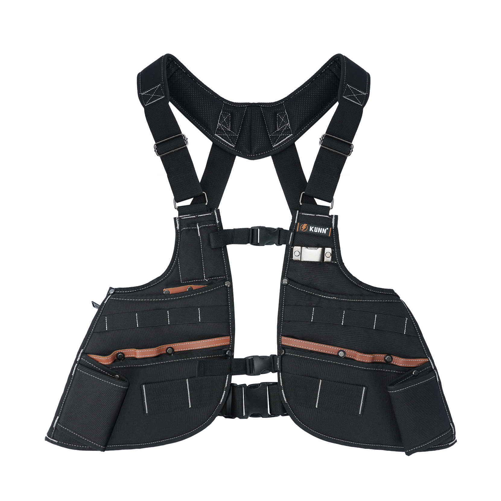 KUNN Leather Tool Vest for Men - Leather Work Vest 评论和价格
