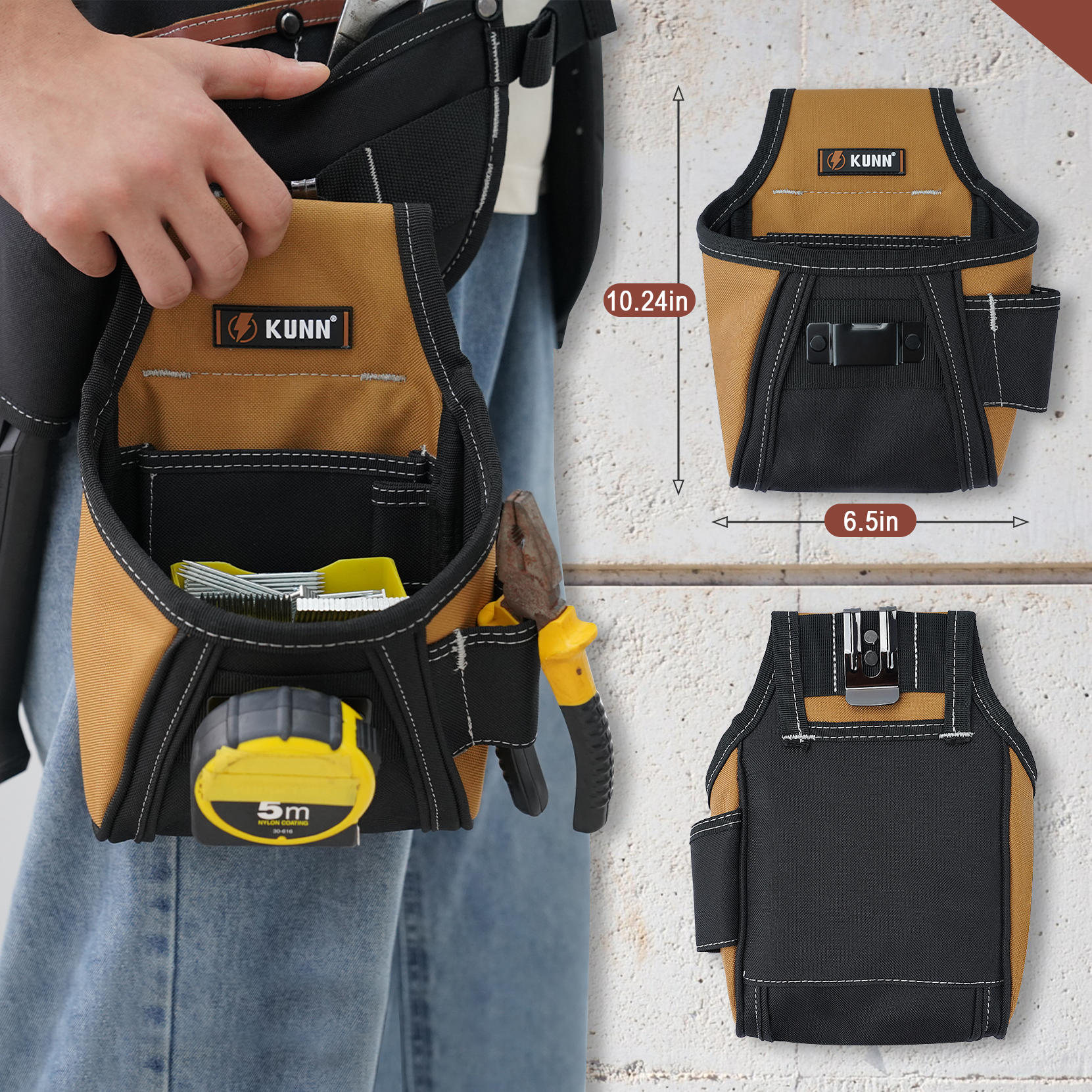 KUNN Leather Tool Vest for Men - Leather Work Vest 评论和价格