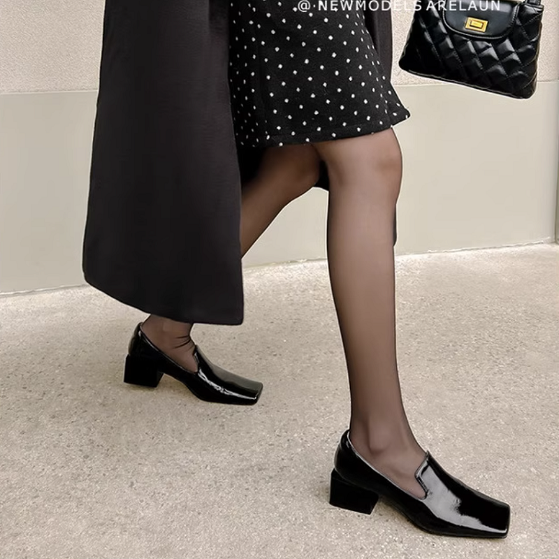 Womens Red Shoes Spring Block  - Leatherwork In French 评论和价格