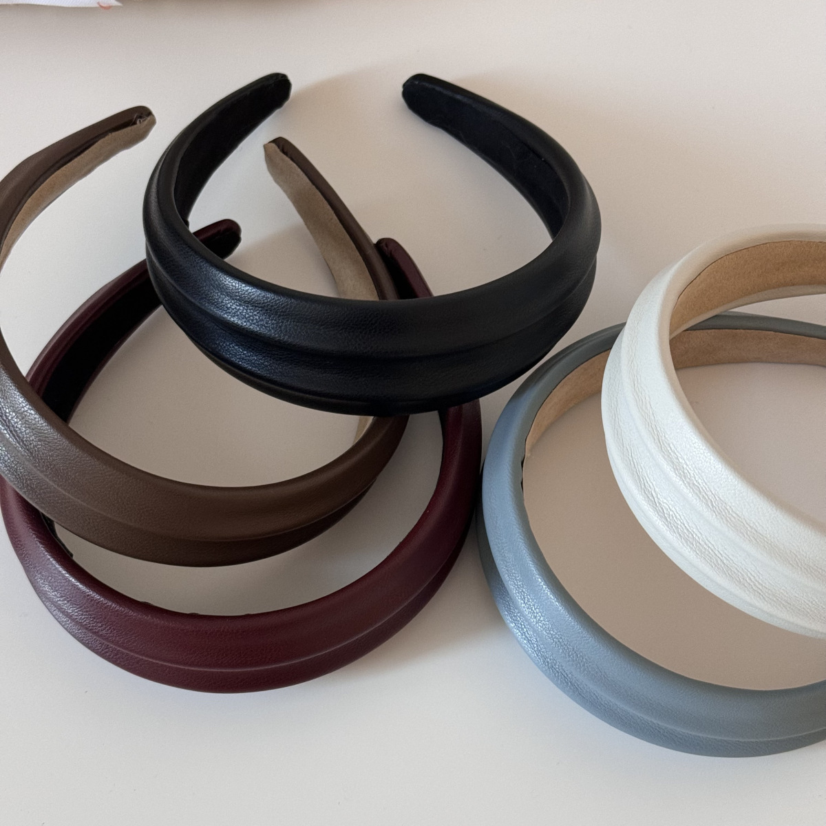 PU Leather Wide Headbands Hair - Leatherwork Pony 评论和价格