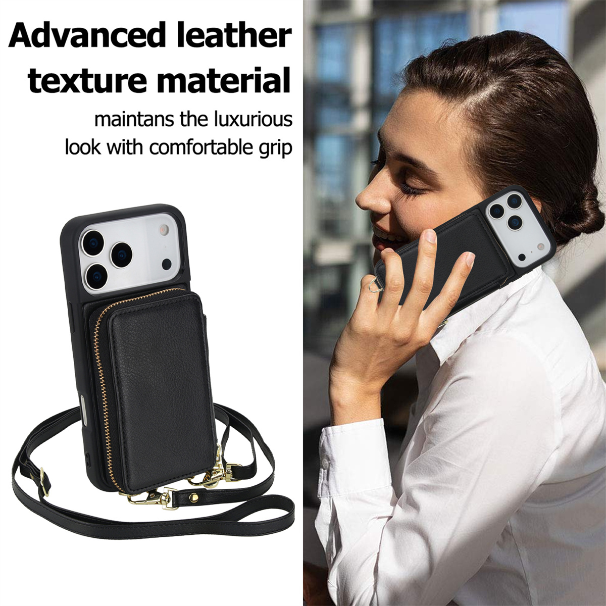 Crossbody Zipper Purse Card Ho - Leatherwork Wallet 评论和价格