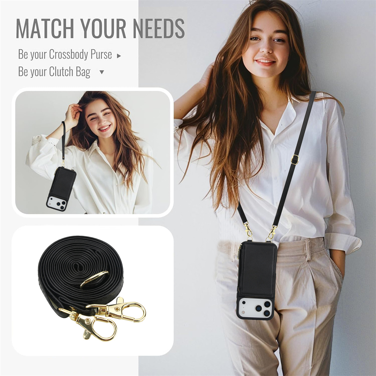 Crossbody Zipper Purse Card Ho - Leatherwork Wallet 评论和价格