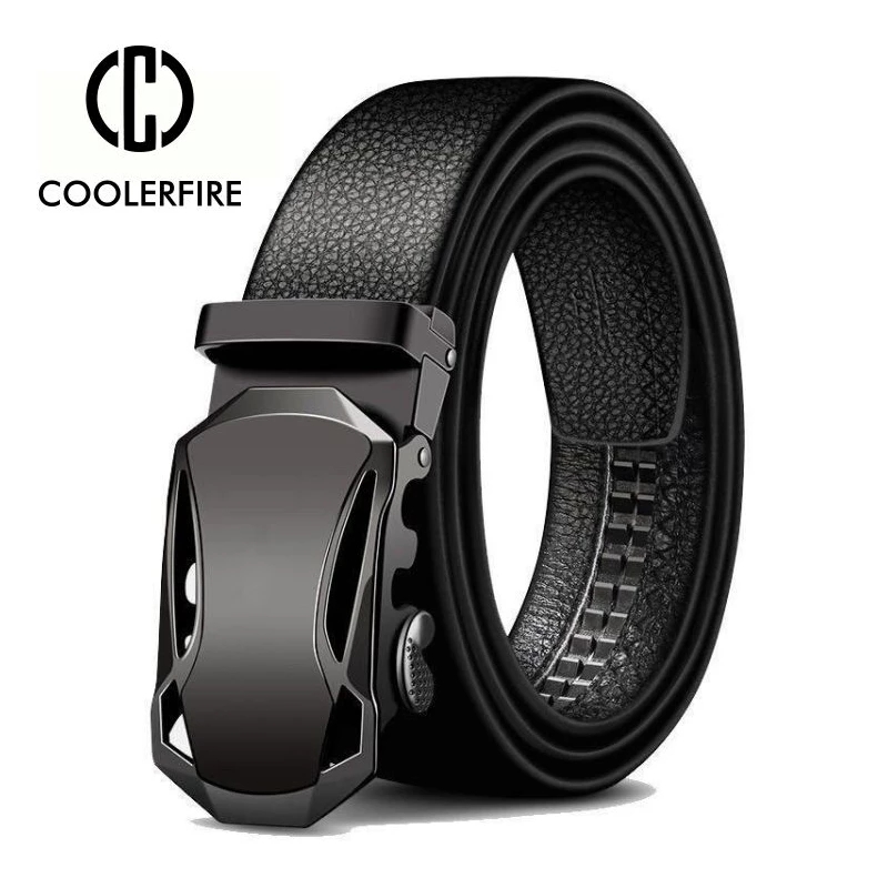 Men Belts Metal Automatic Buck - Leather Works Belt 评论和价格