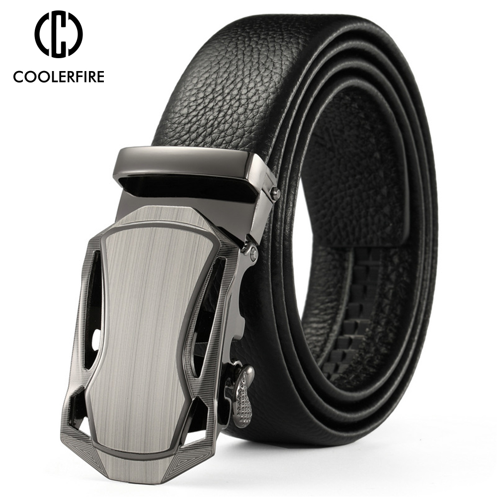 Men Belts Metal Automatic Buck - Leather Works Belt 评论和价格