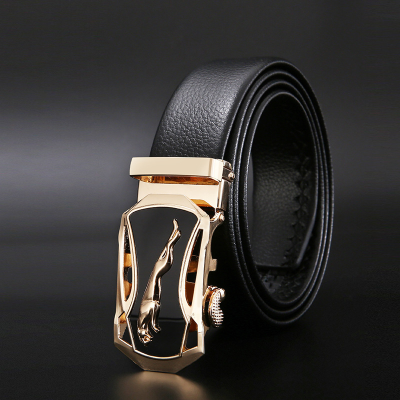 Men Belts Metal Automatic Buck - Leather Works Belt 评论和价格