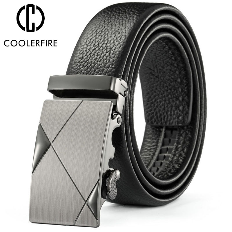 Men Belts Metal Automatic Buck - Leather Works Belt 评论和价格