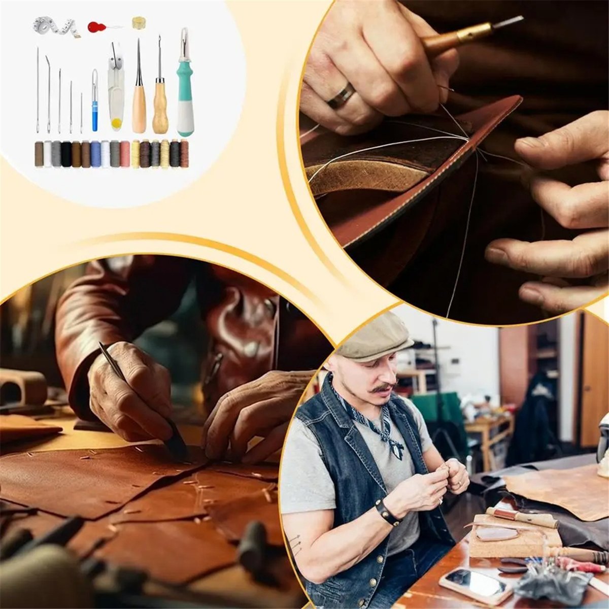 AA77 NEW  Leather Making Kit L - Leatherwork Needles 评论和价格