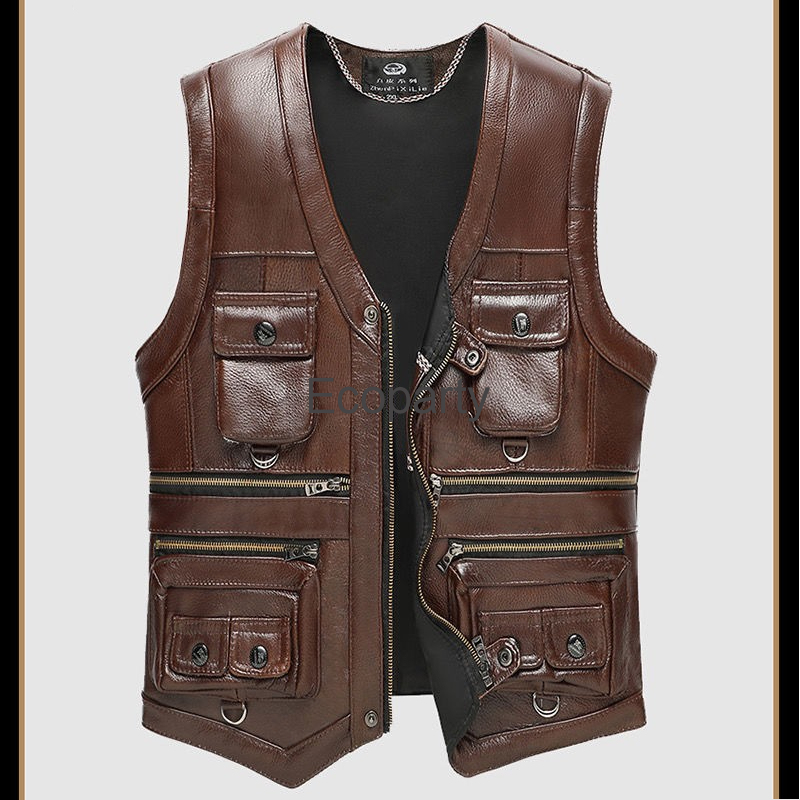 2024 Autumn Winter Leather Ves - Leather Work Vest 评论和价格