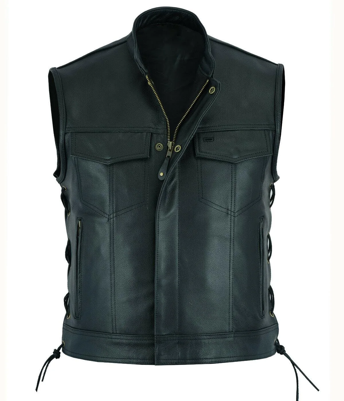 Vest Leather Punk Fashion Casu - Leather Work Vest 评论和价格