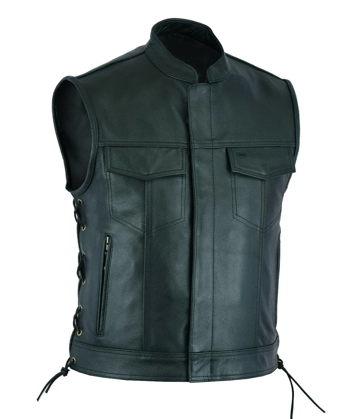 Vest Leather Punk Fashion Casu - Leather Work Vest 评论和价格
