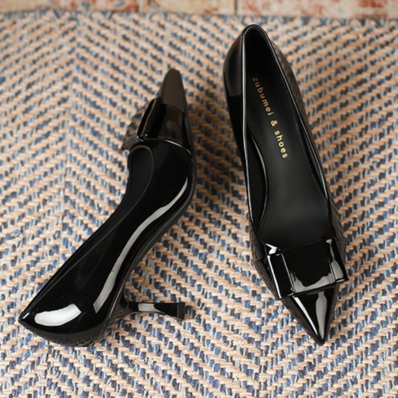 Heels for Ladies Pointed Stile - Leatherwork In French 评论和价格